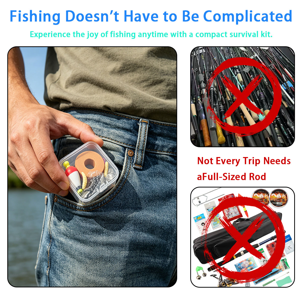 Fishing Lure Box - Set Peralatan Memancing Darurat Portabel, Perlengkapan